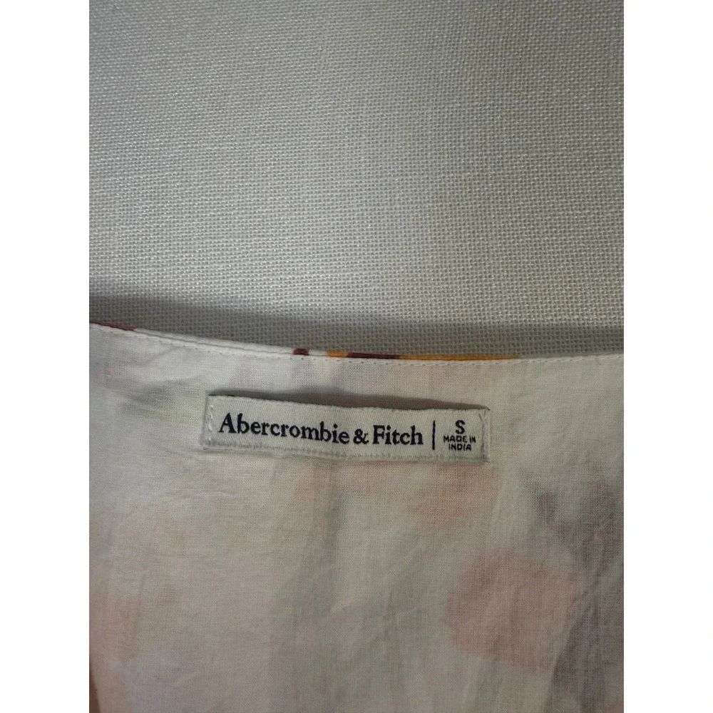 Abercrombie & Fitch Floral Flutter Sleeve Smocked Maxi Dress Yellow Orange Small